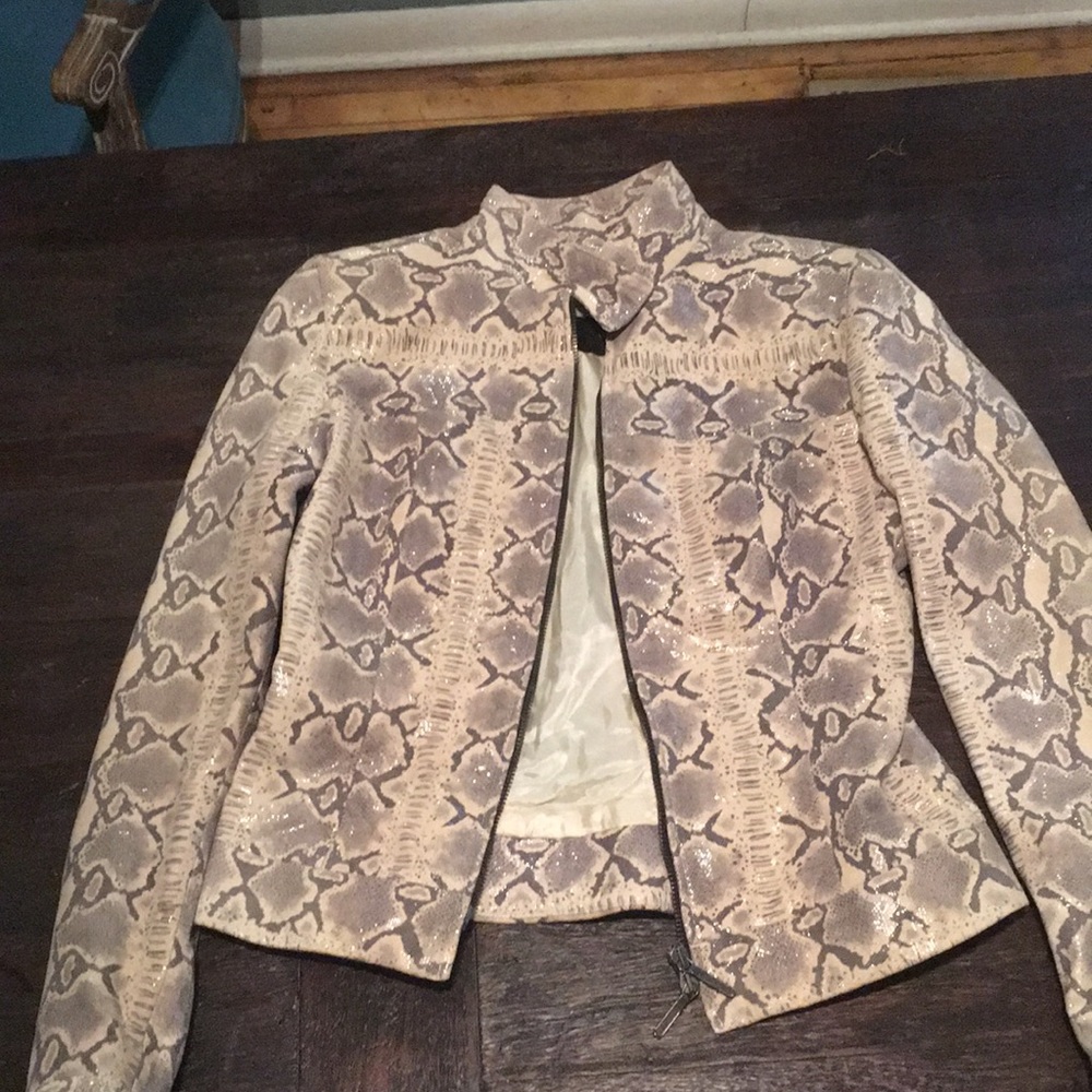 Women’s snakeskin leather jacket